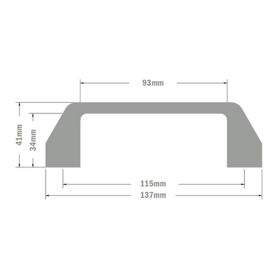 50-210-3 MODULAR SOLUTIONS HANDLE<BR>30 SERIES 120 PULL HANDLE GRAY W/HARDWARE